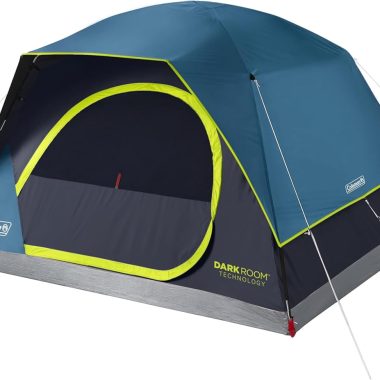 Coleman 4/6/8/10 Person Skydome Dark Room Tent with Rainfly, 5 Minute Setup, Blocks 90% of Sunlight, 20% More Headroom Than Traditional Tents