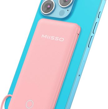 miisso 10000mAh Power Bank, Portable Charger Pocket Size USB C External Battery Pack, Black