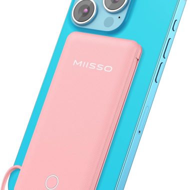 miisso 10000mAh Power Bank, Portable Charger Pocket Size USB C External Battery Pack, Black