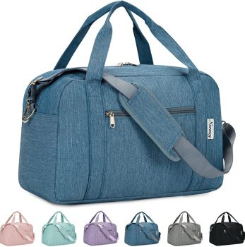 18″ Carry on Bag Underseat for Airplane Spirit Airlines Personal Item Travel Bag 18x14x8 Small Duffle Bag Duffel Bag Gym Weekender Overnight Bag with Wet Pocket for Women and Men (Navy Blue)